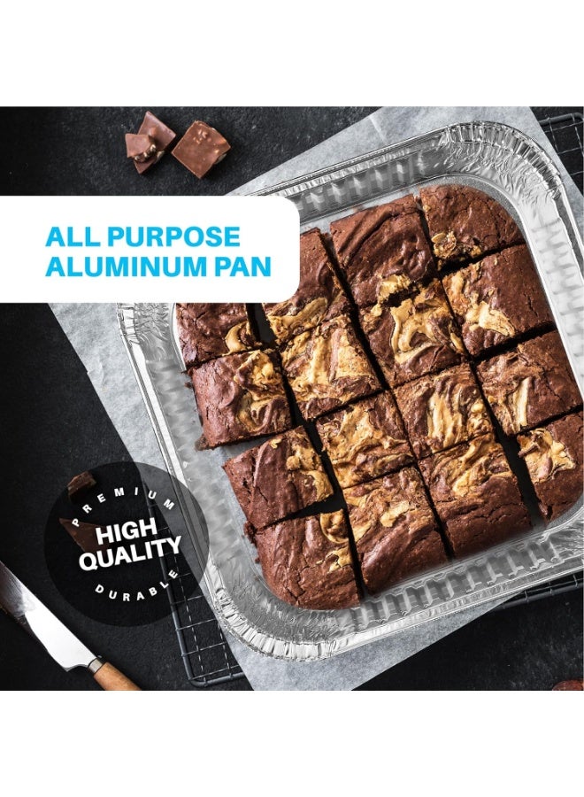 صواني خبز مربعة من الألومنيوم القابل للتصرف 20×20 سم – عبوة 10 قطع لصنع الكيك، البراونيز، كعك الشوكولاتة، اللازانيا، الدجاج، السمك، التحميص، الشواء، التسخين، التحضير المسبق للوجبات، الطعام الجاهز، حفلات المدرسة، الرحلات، التجميعات، صواني قابلة للتكديس وسهلة التخزين، متينة، خفيفة الوزن، صديقة للبيئة، قابلة لإعادة التدوير، للاستخدام المنزلي والمطاعم والمناسبات الخاصة - Image 5